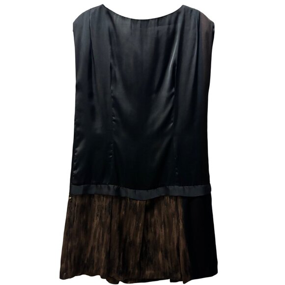 Zara Basic Womens Satin Dress With Pleated Hemline Black Size L Made in Spain - Picture 3 of 9